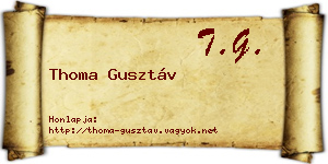 Thoma Gusztáv névjegykártya